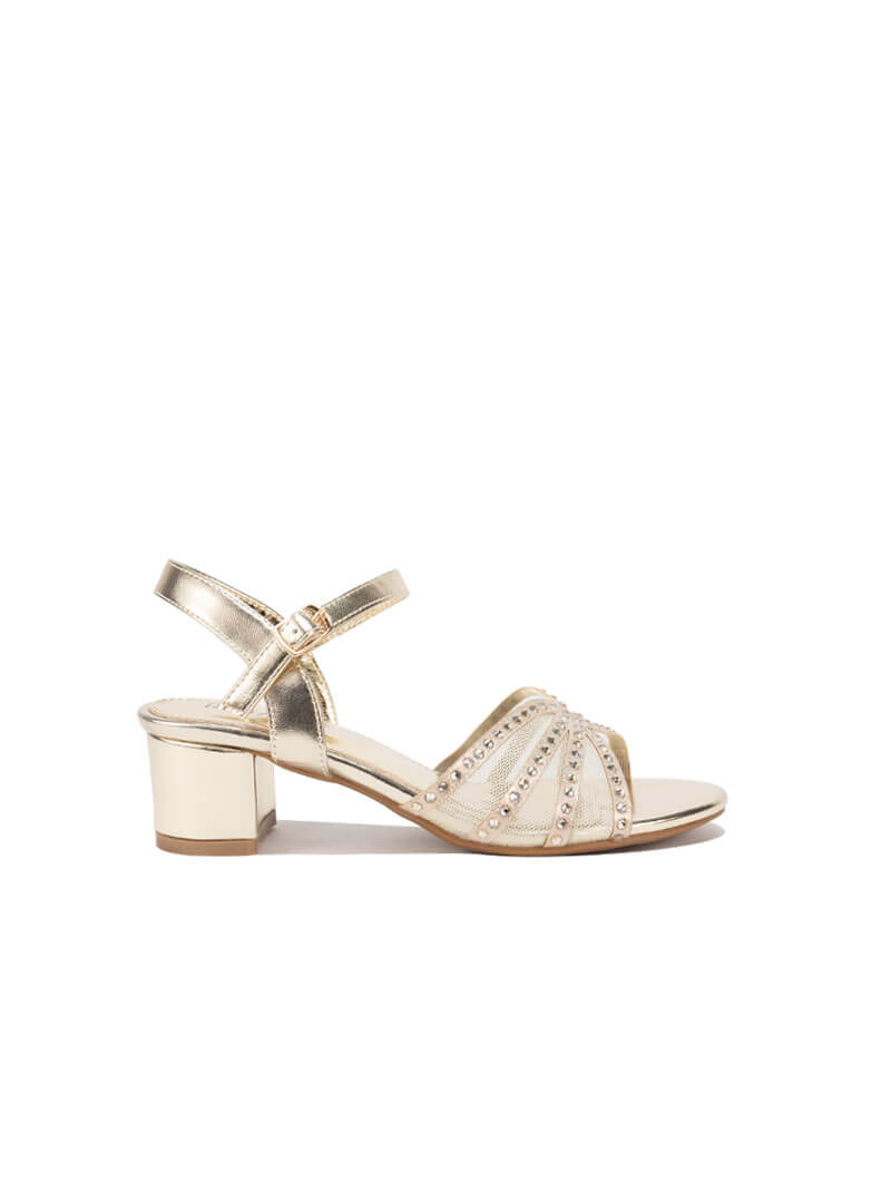 Sandales à talon à strass